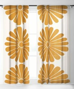 DYD WALL DECOR RETRO DAISY V WINDOW CURTAINS