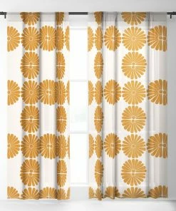 DYD WALL DECOR RETRO DAISY V WINDOW CURTAINS