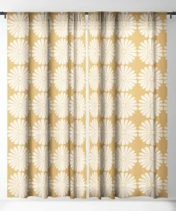 DYD WALL DECOR RETRO DAISY XIX WINDOW CURTAINS