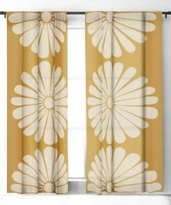 DYD RETRO DAISY XIX WINDOW CURTAINS WALL DECOR