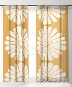 DYD RETRO DAISY XIX WINDOW CURTAINS WALL DECOR