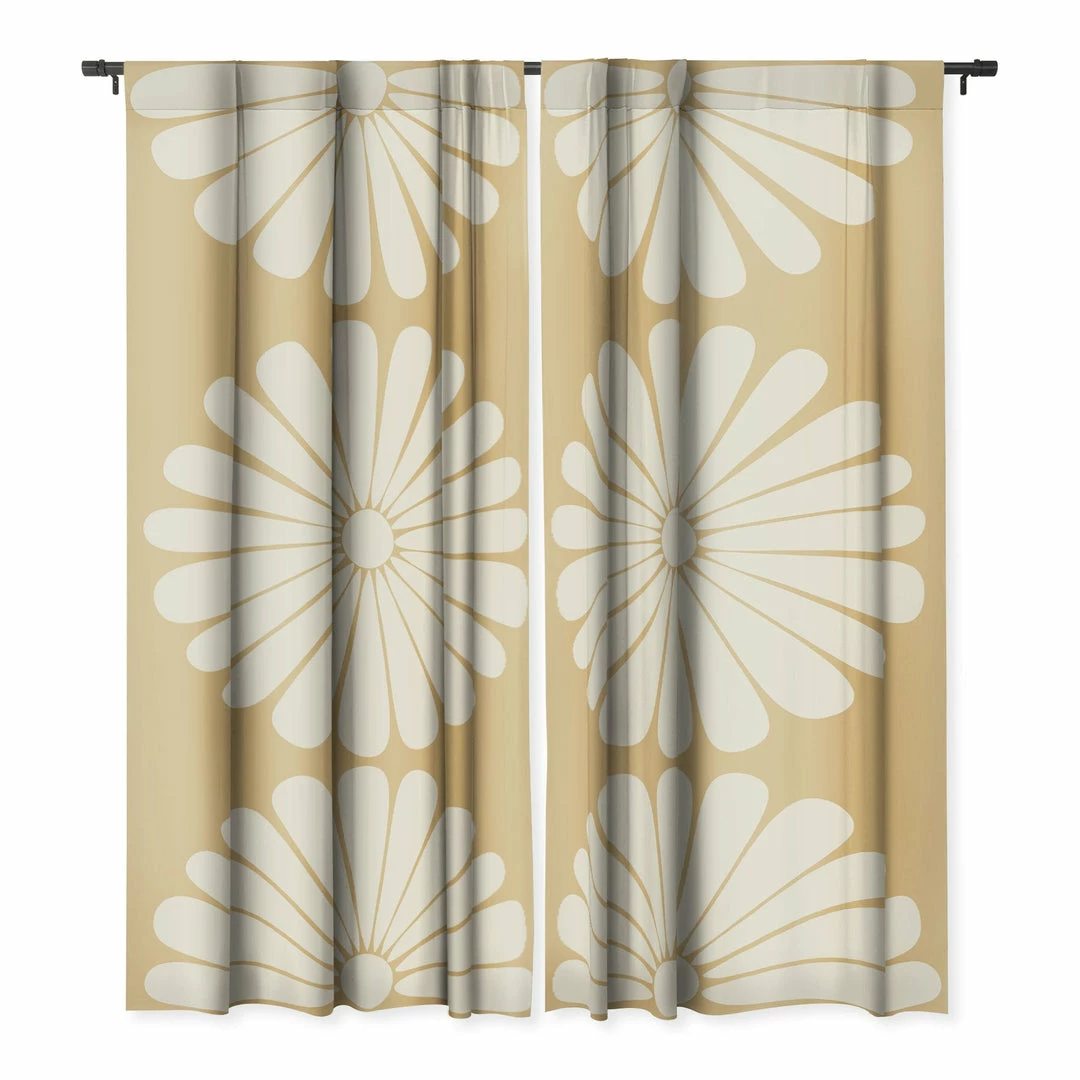 DYD RETRO DAISY XXIV WINDOW CURTAINS 3 DYD RETRO DAISY XXIV WINDOW CURTAINS