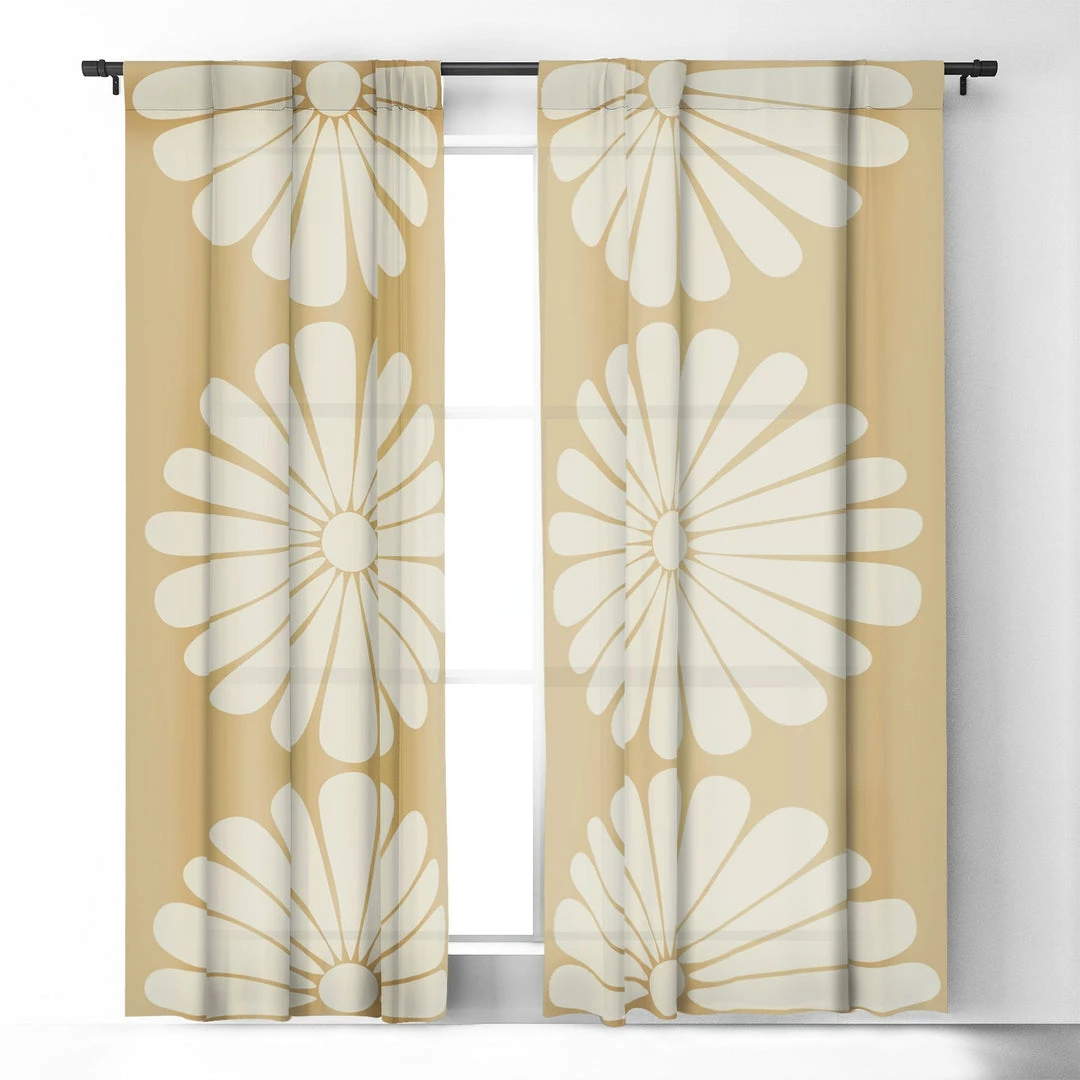 DYD RETRO DAISY XXIV WINDOW CURTAINS 5 DYD RETRO DAISY XXIV WINDOW CURTAINS