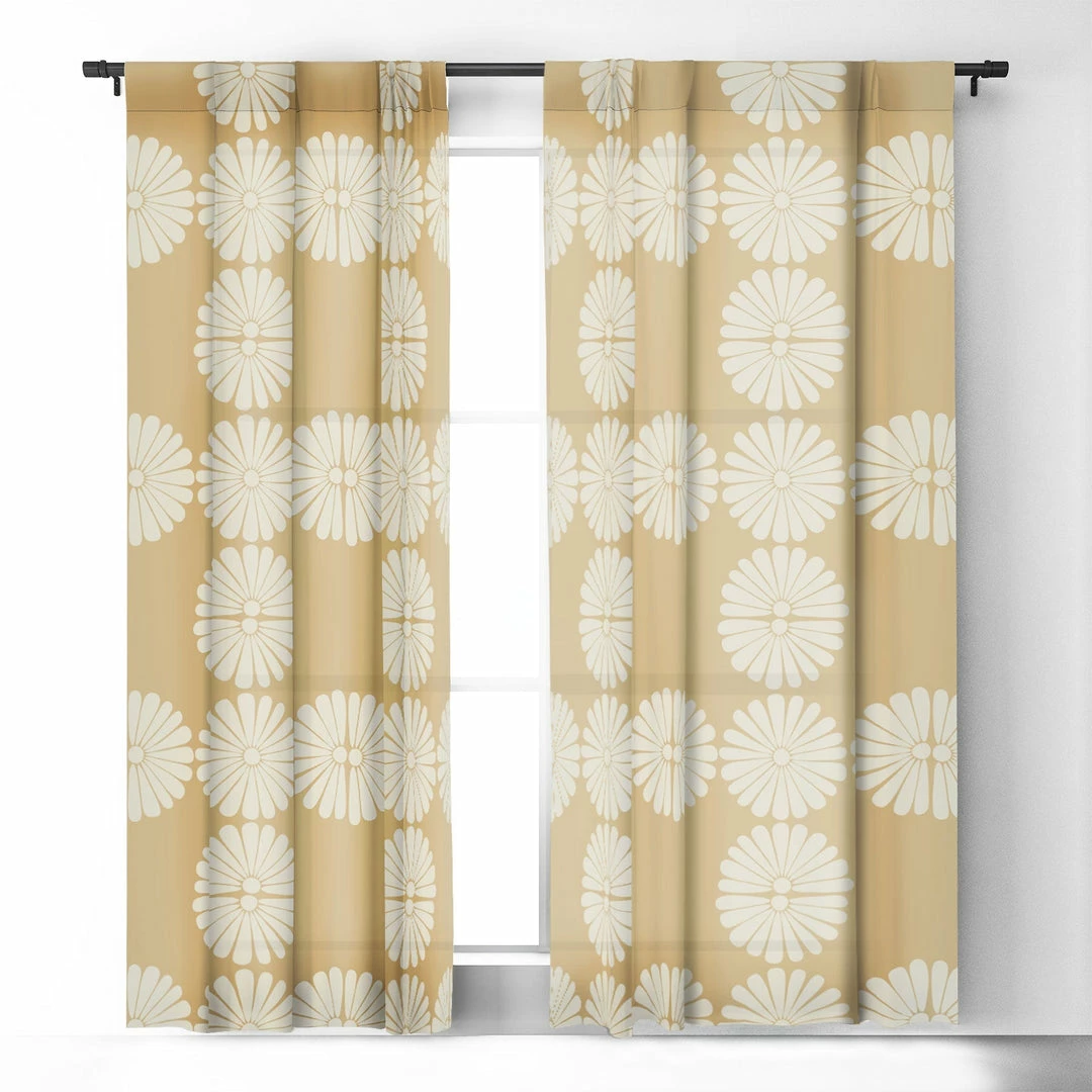 DYD RETRO DAISY XXIV WINDOW CURTAINS WALL DECOR 5 DYD RETRO DAISY XXIV WINDOW CURTAINS WALL DECOR