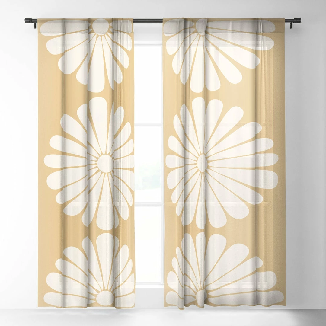 DYD RETRO DAISY XXIV WINDOW CURTAINS 8 DYD RETRO DAISY XXIV WINDOW CURTAINS