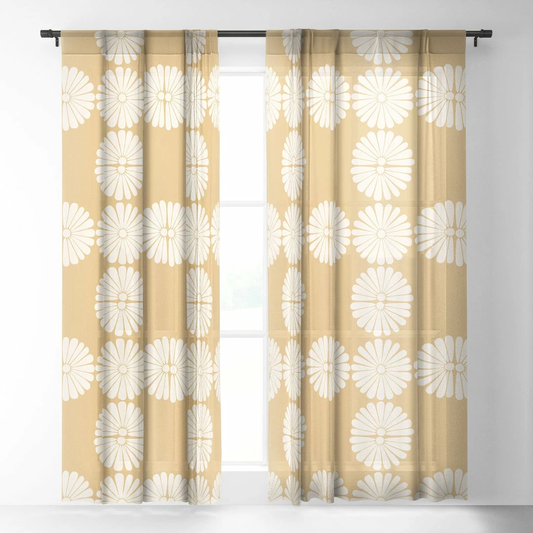 DYD RETRO DAISY XXIV WINDOW CURTAINS WALL DECOR 8 DYD RETRO DAISY XXIV WINDOW CURTAINS WALL DECOR