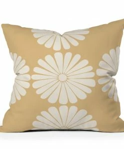 DYD RETRO DAISY THROW PILLOW BLACK