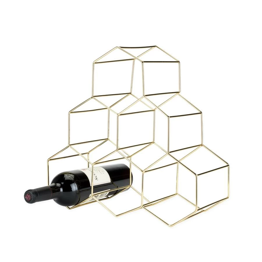 VK GOLD GEO COUNTERTOP WINE RACK 3 VK GOLD GEO COUNTERTOP WINE RACK