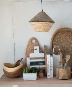 BV BOHO WHITE STONEWARE HANDLE VASES