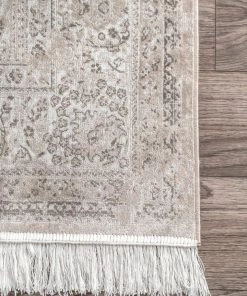 NLD VINTAGE MEDALLION CANTRELL FRINGE RUG MID CENTURY