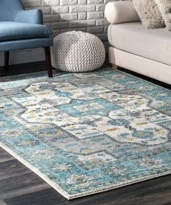 NL SKY & WATER TANESH MEDALLION ( 5' X 7'5 )