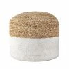 NLD WHITE DIPPED JUTE POUF