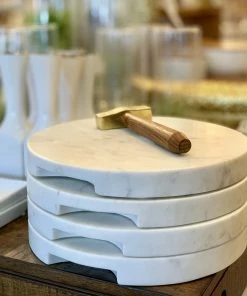 BH WHITE MARBLE SERVING BOARD