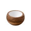 BH ENTERTAINING MANGO WOOD & ENAMEL ROUND PINCH BOWL