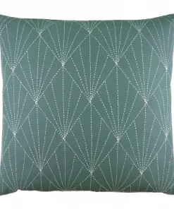 AN BOHO SEA BLUE ARRAY STITCH THROW PILLOW