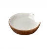 BH MANGO WOOD & WHITE ENAMEL SPOON REST