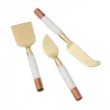 BH WHITE MARBLE & ACACIA CHEESE CUTTING SET