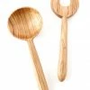 SW OLIVE WOOD BIDENT SALAD SERVING SET (KENYA)