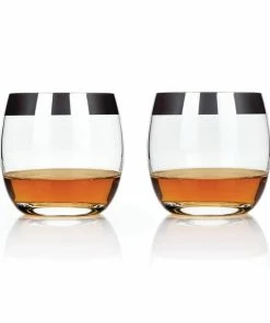 VK CHROME RIM CRYSTAL TUMBLERS COCKTAILS