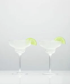 VK COCKTAILS ANGLED CRYSTAL MARGARITA GLASSES
