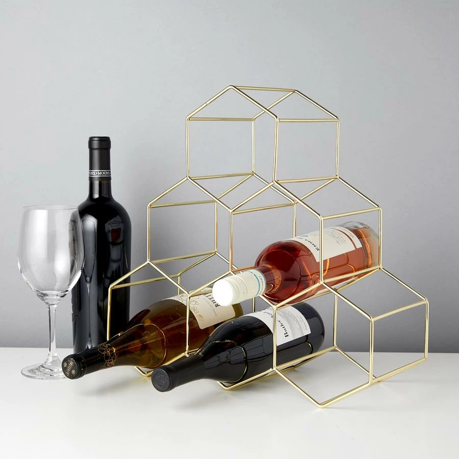 VK GOLD GEO COUNTERTOP WINE RACK 4 VK GOLD GEO COUNTERTOP WINE RACK