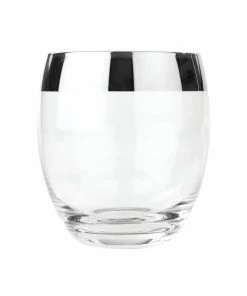 VK CHROME RIM CRYSTAL TUMBLERS COCKTAILS