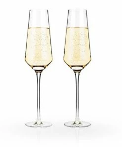 VK ANGLED CRYSTAL CHAMPAGNE FLUTES COCKTAILS