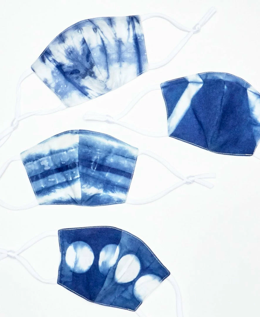 AN INDIGO DYED FACE MASK 5 AN INDIGO DYED FACE MASK