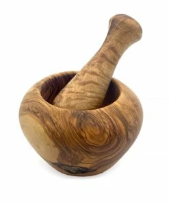 BH OLIVE WOOD MORTAR & PESTLE HYGGE