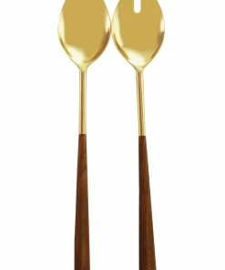 BH ENTERTAINING GOLD & WOOD SERVING SET
