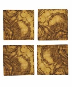 BH OLIVE WOOD SQUARE COASTERS