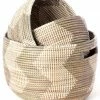 SWD SILVER & WHITE ZIG NESTING BASKET SET (SENEGAL)