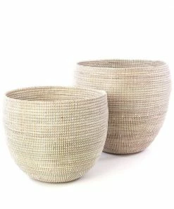 SWD WHITE DEEP NESTING BASKET SET (SENEGAL) BASKETS