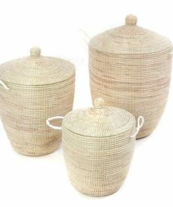 SWD WHITE CATHEDRAL BASKET SET (SENEGAL) BASKETS