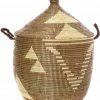 SWD BROWN & IVORY DIAMOND CATHEDRAL BASKET (SENEGAL) BASKETS