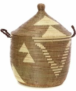 SWD BROWN & IVORY DIAMOND CATHEDRAL BASKET (SENEGAL) BASKETS