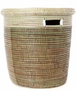 SWD BASKETS TRI-TONED FLAT-LIDDED BASKET (SENEGAL)