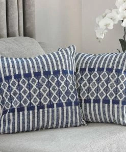 NO INDIGO WATERFALL BATIK COTTON PILLOW (THAILAND)