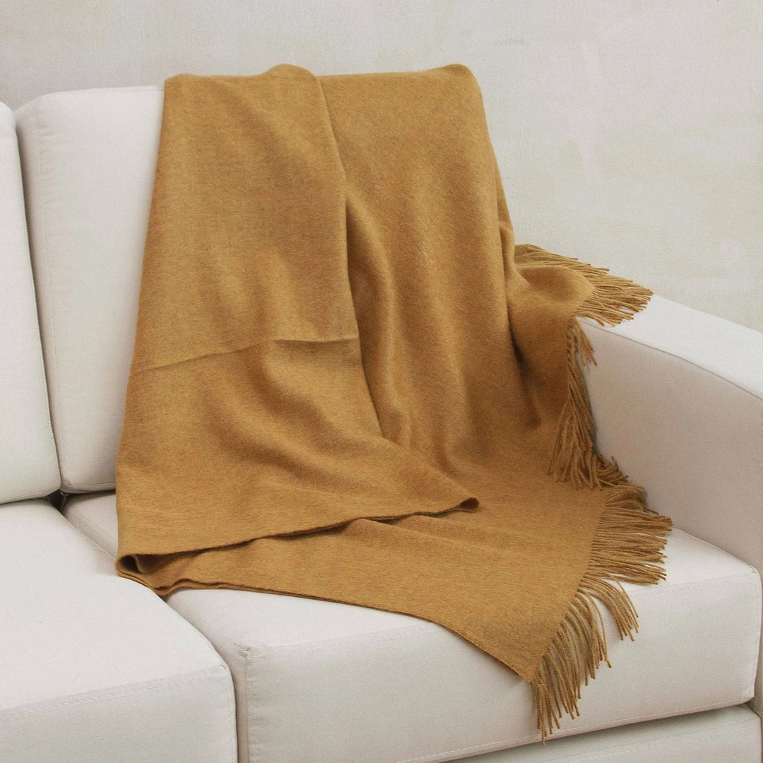 NO COZY UP ALPACA HONEY BLISSFUL DREAM THROW (PERU) 4 NO COZY UP ALPACA HONEY BLISSFUL DREAM THROW (PERU)