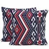 NO COZY UP CRIMSON GEOMETRIC THROW PILLOW (INDIA)