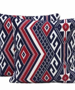 NO COZY UP CRIMSON GEOMETRIC THROW PILLOW (INDIA)
