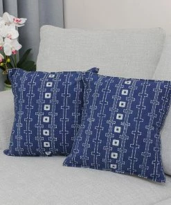 NO INDIGO HMONG CHAINS COTTON PILLOW (THAILAND)