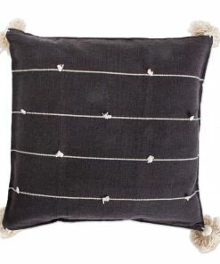 NO DARK GREY ON POINT STITCHED LINE PILLOW (OAXACA)
