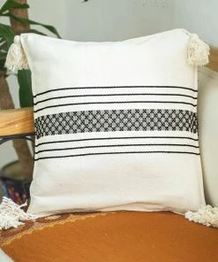 NO WHITE OAXACAN CROSS STITCH PILLOW BOHO 7 NO WHITE OAXACAN CROSS STITCH PILLOW BOHO