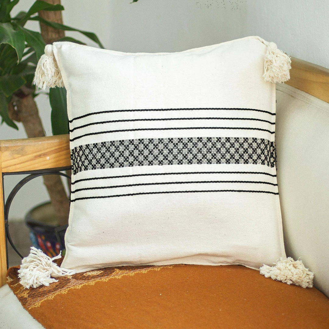 NO WHITE OAXACAN CROSS STITCH PILLOW BOHO 5 NO WHITE OAXACAN CROSS STITCH PILLOW BOHO