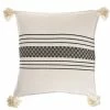 NO WHITE OAXACAN CROSS STITCH PILLOW BOHO