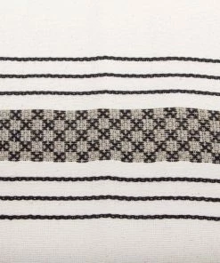 NO WHITE OAXACAN CROSS STITCH PILLOW BOHO