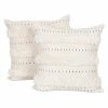 NO BOHO WHITE EMBROIDERED TUFTS PILLOW (INDIA)