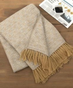 NO BOHO GOLDEN DIAMONDS THROW (PERU)