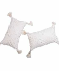 NO BOHO WHITE HEAVEN ON EARTH COTTON PILLOW